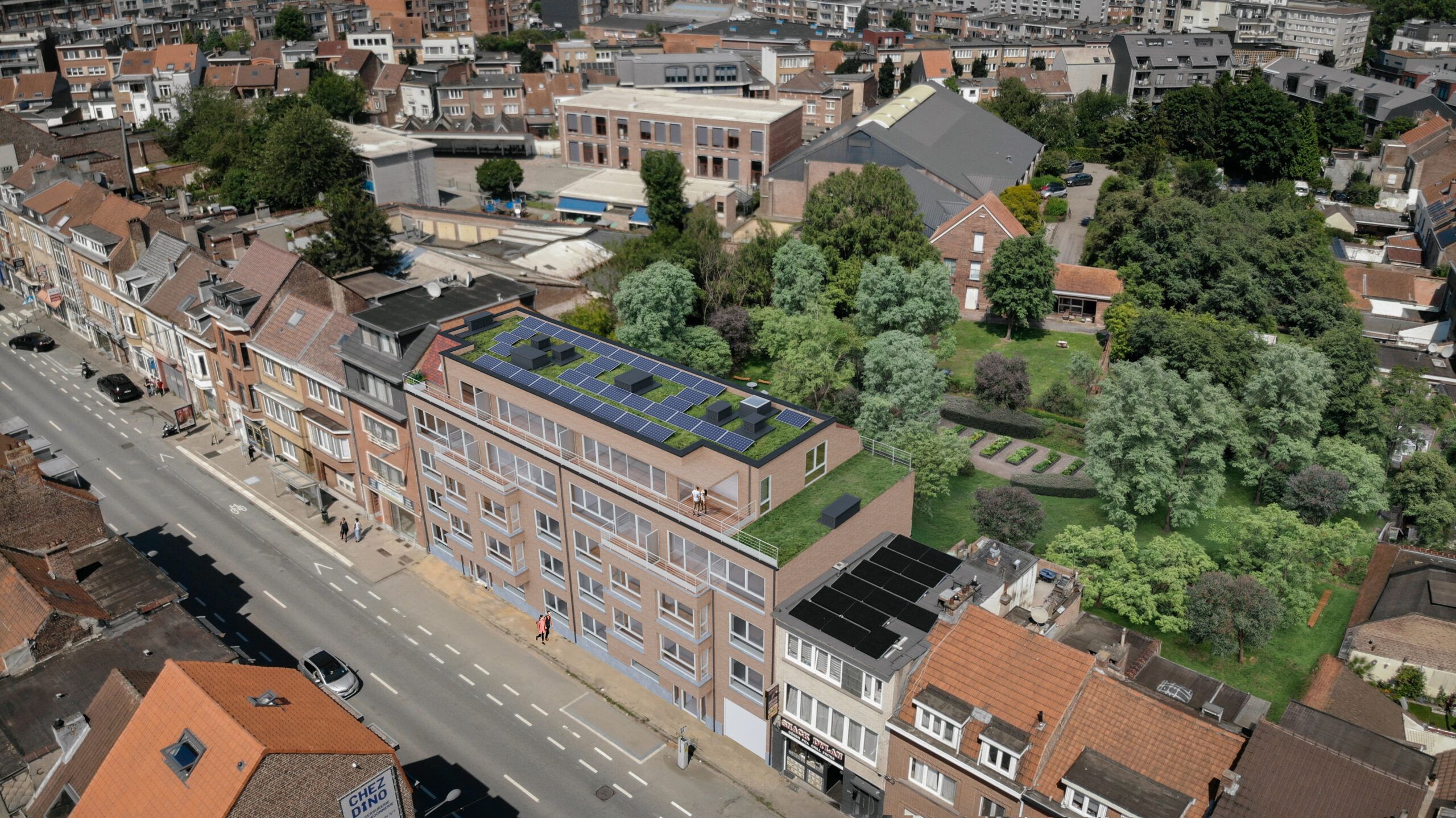 Façade du projet Everis, Evere