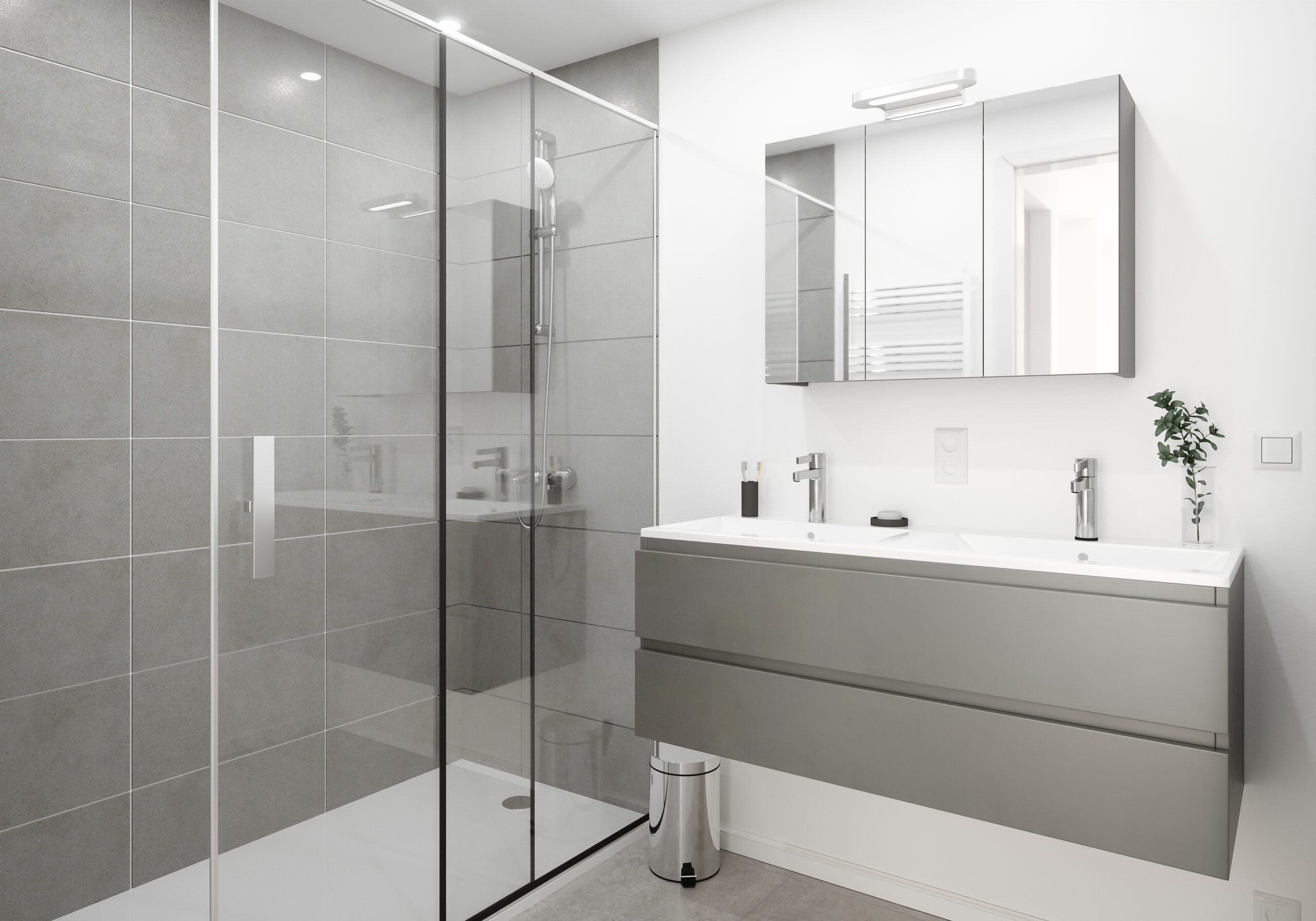Salle de douche d’un appartement de la résidence Kastanjehof