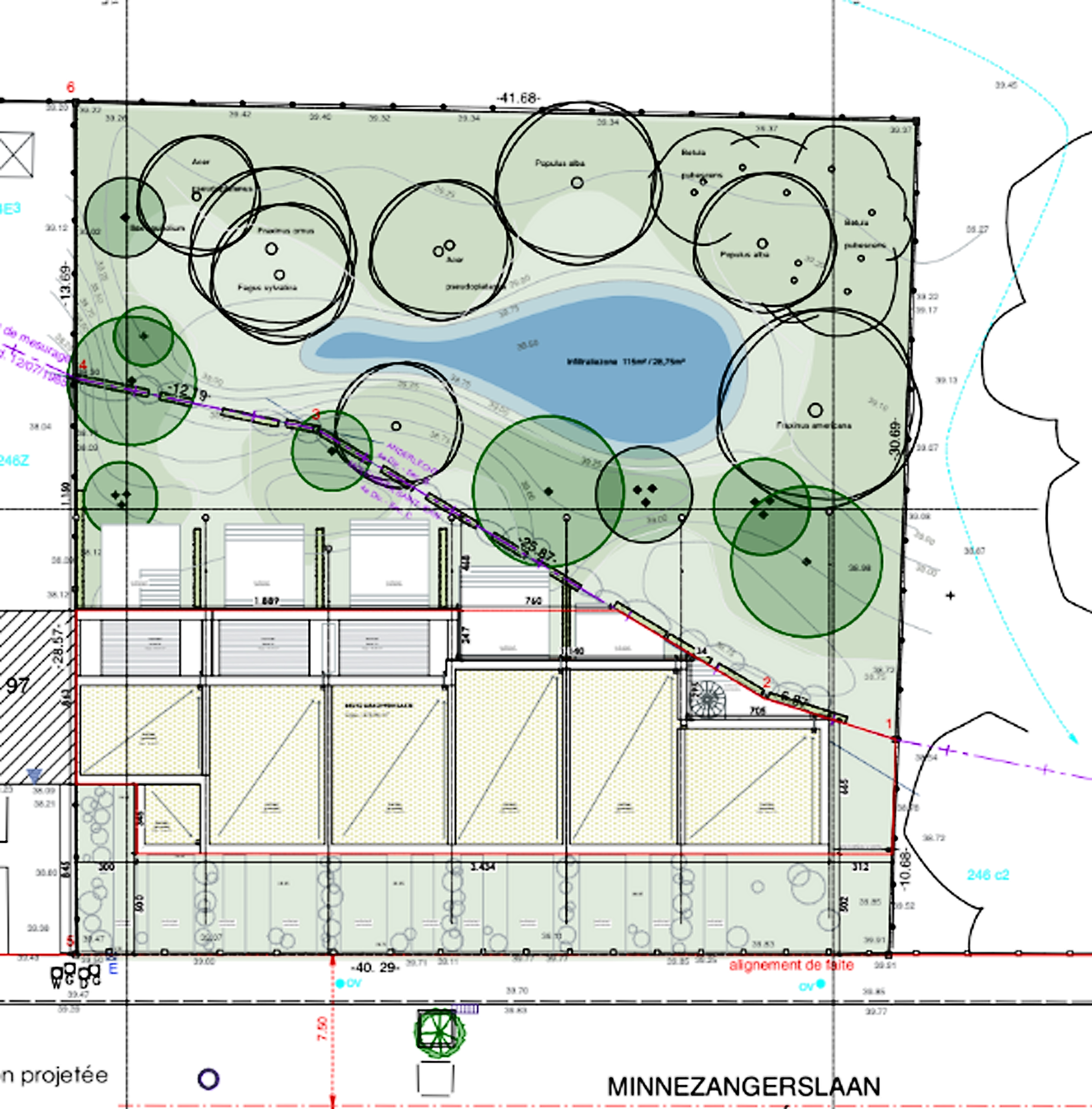 Dessin d’architecte des maisons du projet Ménestrels, autre vue