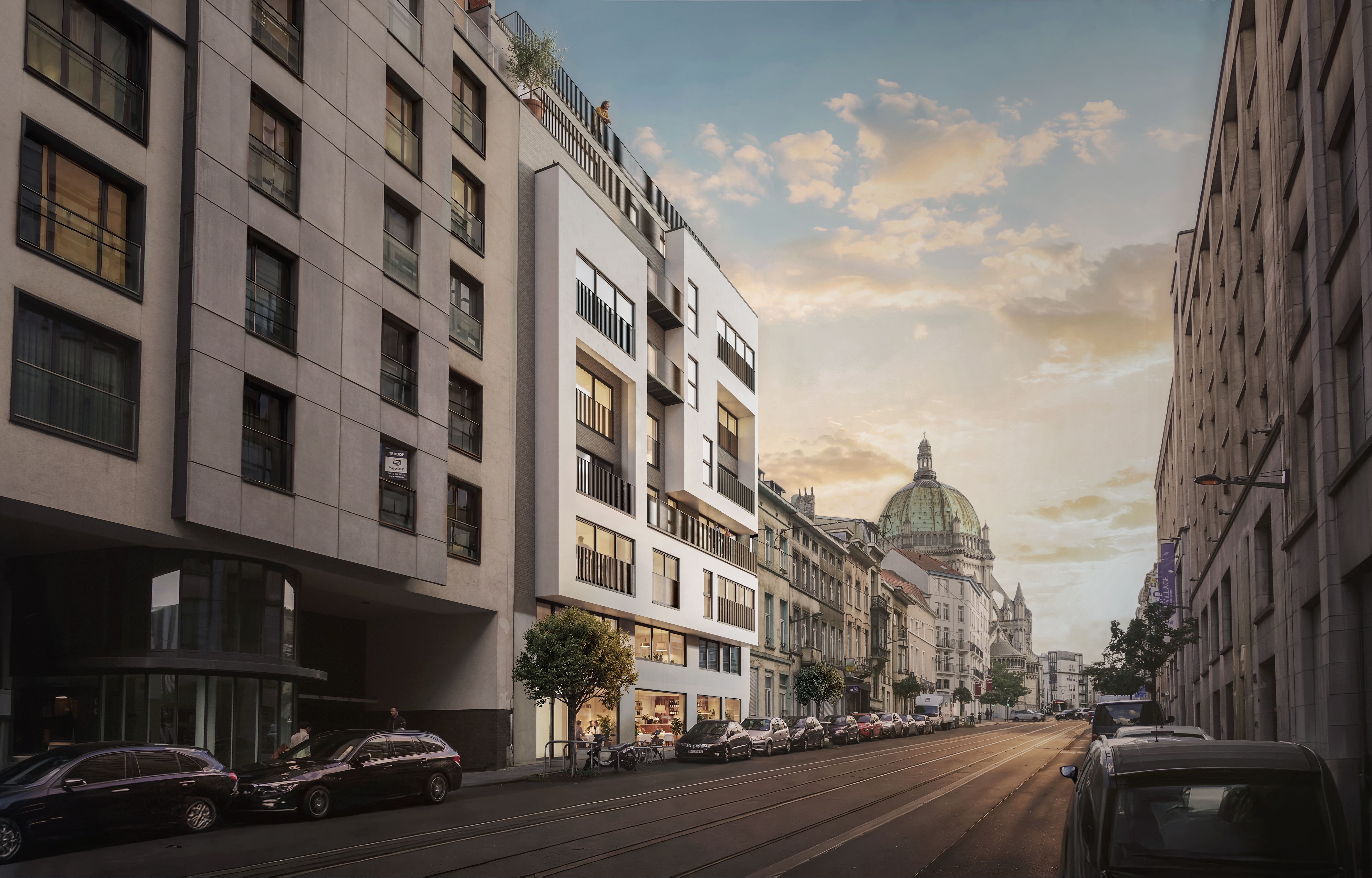 Façade du projet Palais, Schaerbeek, vue depuis la rue
