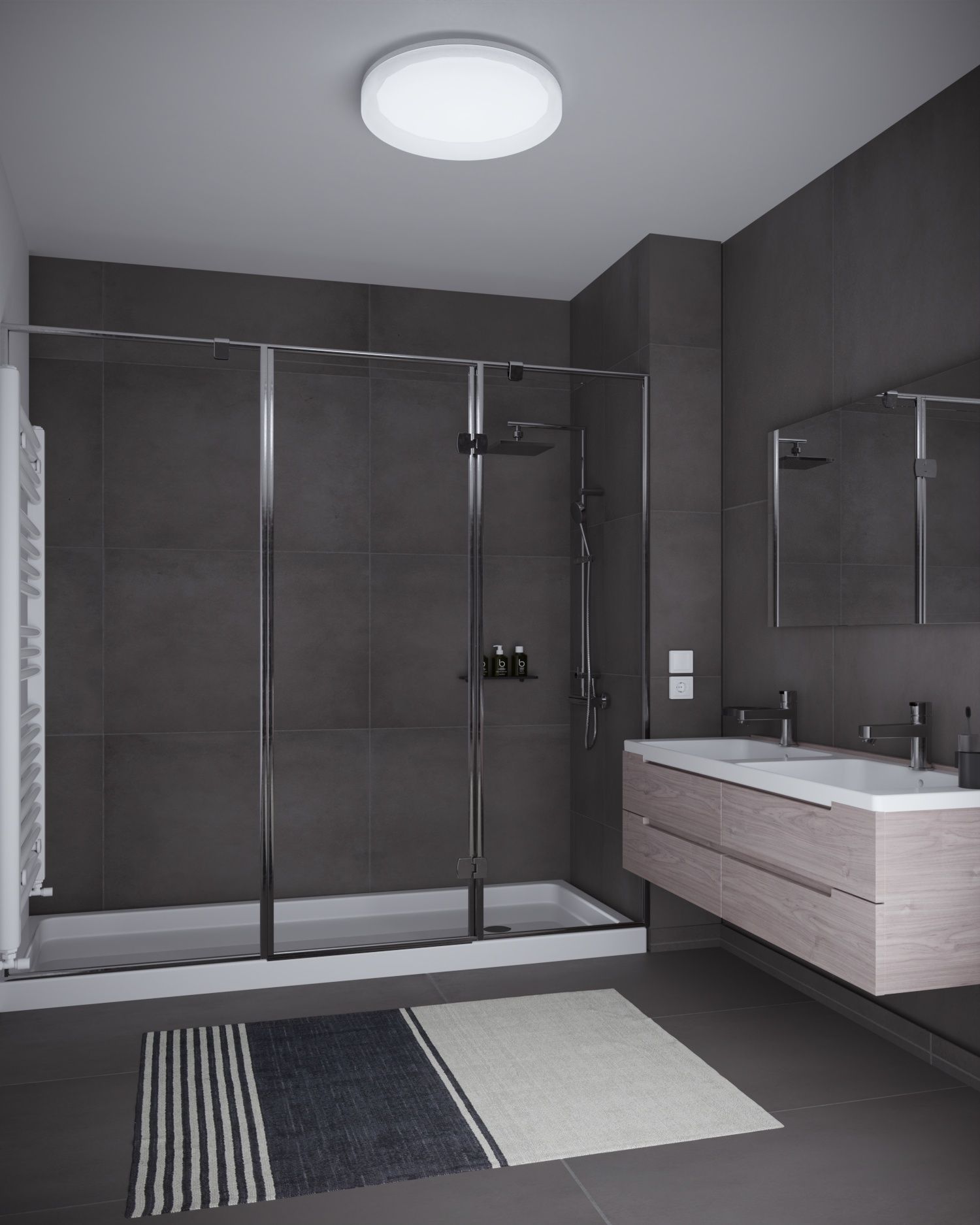 Salle de douche d’un appartement de la résidence Pâturage